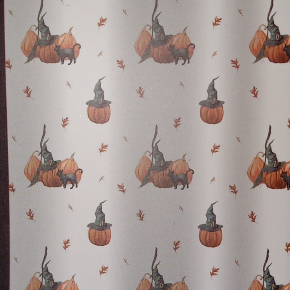 Halloween Shower Curtain with Pumpkins and Cat πππββ¬πββ¬πββ¬ - Picture 2 of 5